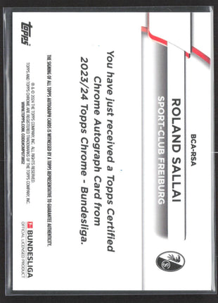 2023-24 Topps Chrome Auto Roland Sallai #BCA-RSA Pink Refractor /75