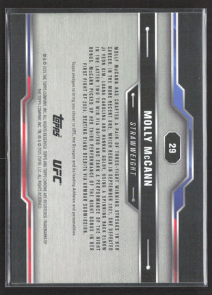 2025 Topps Chrome UFC Sapphire Molly McCann #29 Padparadscha 1/1