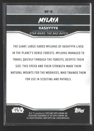 Star Wars Topps Chrome Mylaya Pulsar Refractor /99 #BF-5