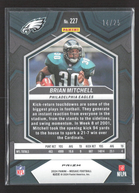 2024 Panini Mosaic - Brian Mitchell #227 White Prizm /25