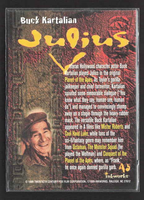 1999 Inkworks Planet of the Apes Archives Buck Kartalian as Julius Auto #A5