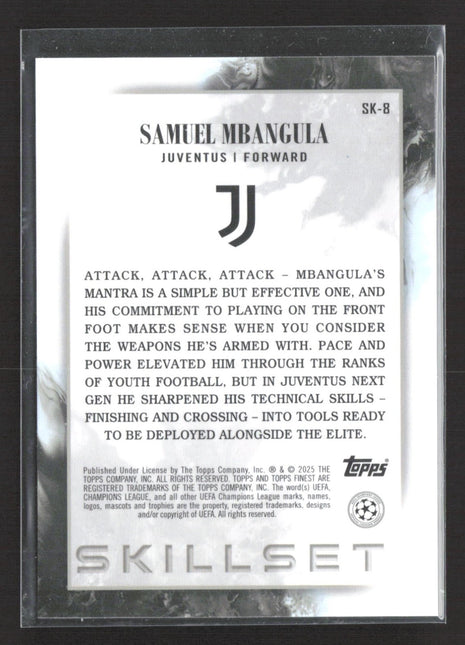 2024-25 Topps Finest Finest Skillset Samuel Mbangula #SK-8 Rc Rose Gold /75