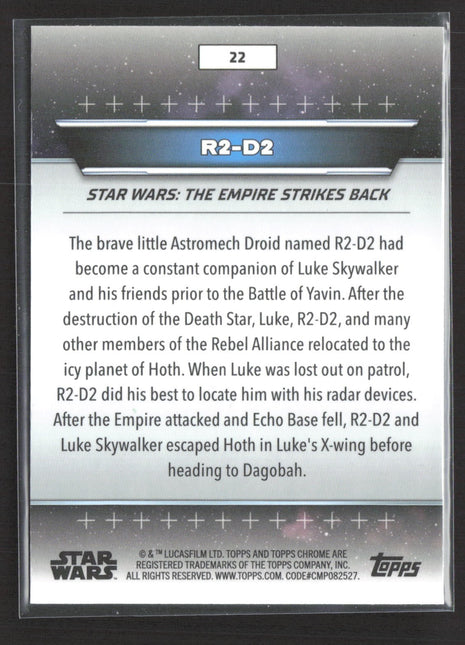 Star Wars Topps Chrome Hoth R2-D2 Mini Diamond Refractor /75 #22