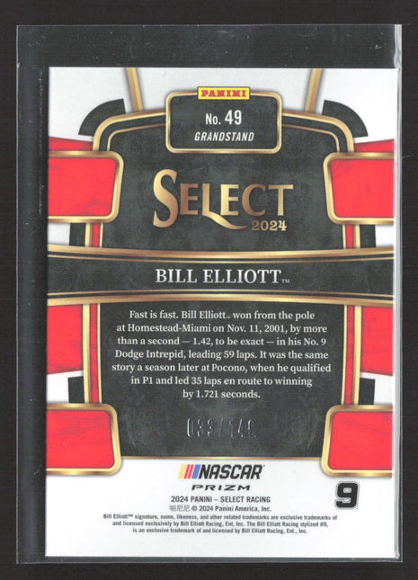 2024 Panini Select - Grandstand Bill Elliott #49 Red Prizm /149