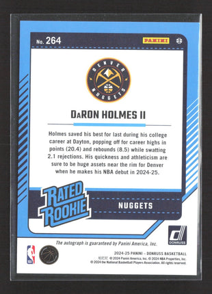 2024-25 Panini Donruss - Rated Rookie Signatures DaRon Holmes #264 Choice Auto
