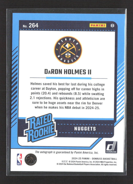 2024-25 Panini Donruss - Rated Rookie Signatures DaRon Holmes #264 Choice Auto
