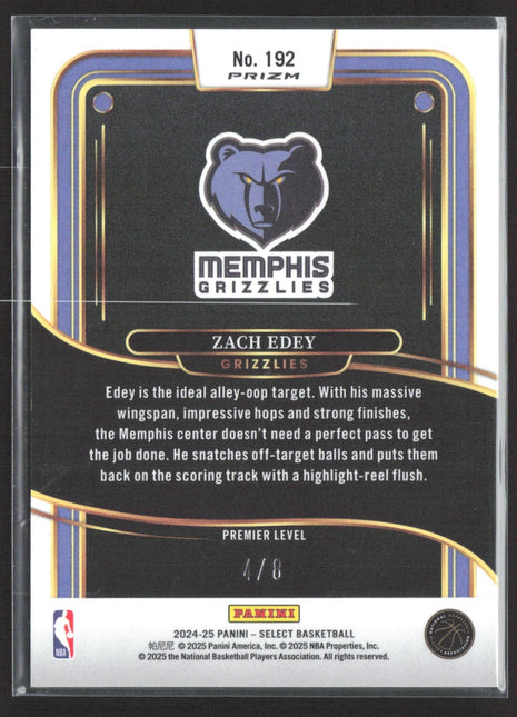 2024-25 Panini Select - Premier Level Zach Edey #192 Dragon scale /8