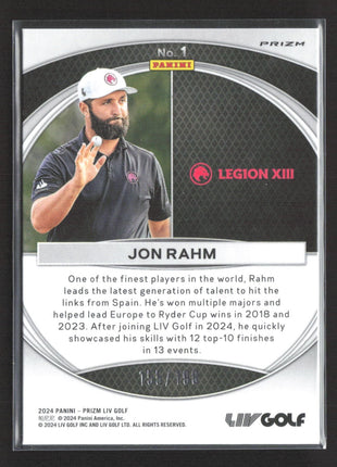 2024 Panini Prizm LIV Jon Rahm Global Reach Green /199 #1