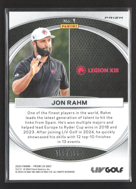 2024 Panini Prizm LIV Jon Rahm Global Reach Green /199 #1