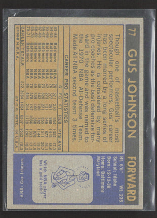 1971-72 Topps Gus Johnson #77