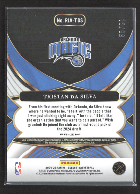 2024-25 Panini Select Rc Patch Auto Tristan da Silva #RJA-TDS Red Wave Prizm /99
