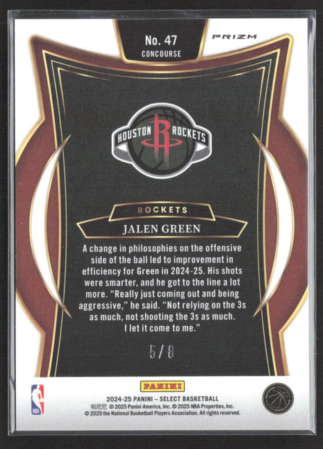 2024-25 Panini Select - Concourse Jalen Green #47 Dragon scale /8