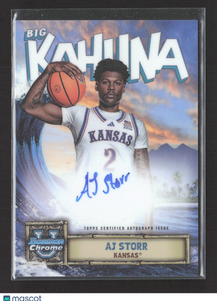 2024-25 Bowman University Chrome AJ Storr Big Kahuna Auto #BKA-AST