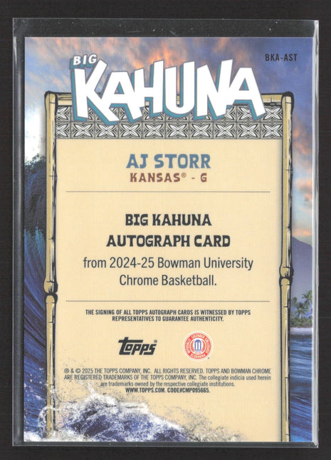 2024-25 Bowman University Chrome AJ Storr Big Kahuna Auto #BKA-AST