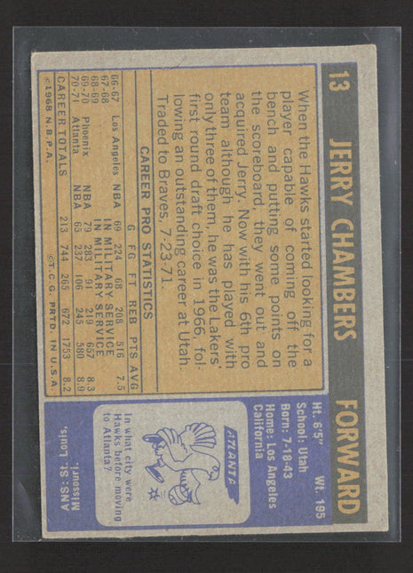 1971-72 Topps - Jerry Chambers #13
