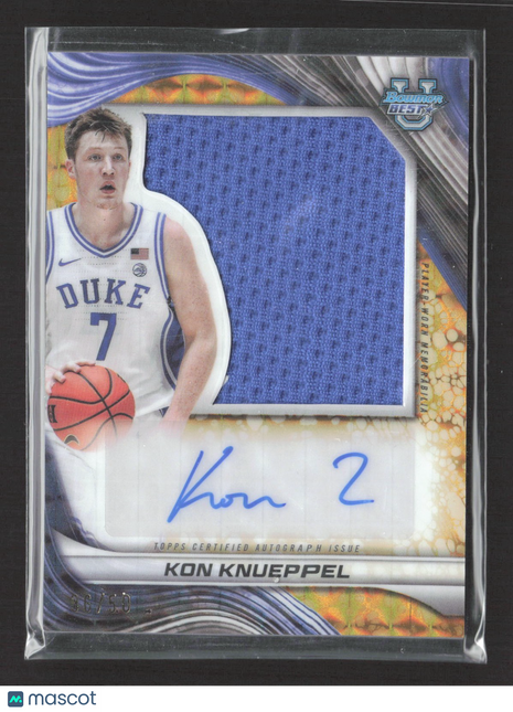 2024-25 Bowman University Best Kon Knueppel Gold Geometric Relic Auto /50