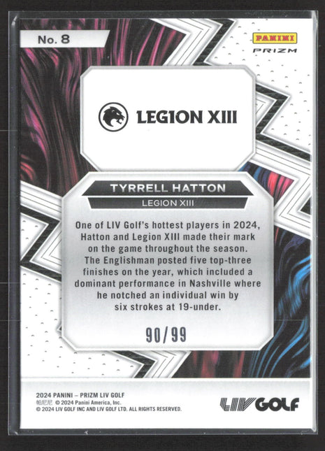 2024 Panini Prizm LIV Fearless Tyrrell Hatton Blue Prizm /99 #8