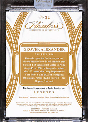 2022 Panini Flawless Gems Grover Alexander #22 Diamond /20