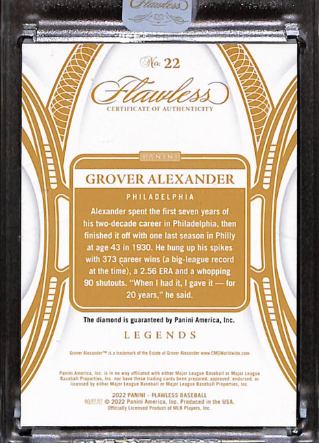 2022 Panini Flawless Gems Grover Alexander #22 Diamond /20