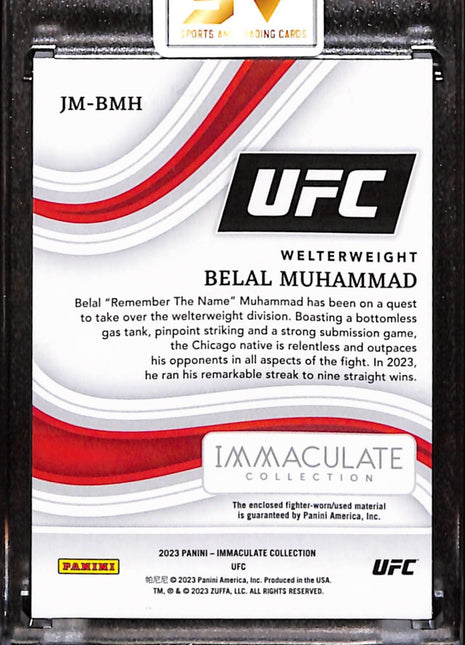 2023 Panini Immaculate UFC Belal Muhammad Jersey Platinum Venom Logo /26