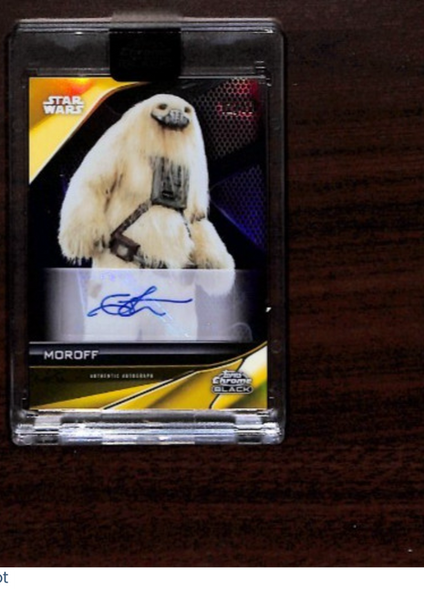Star Wars Topps Chrome Black Ian White as Moroff Yellow Refractor Auto /75 #A-IW