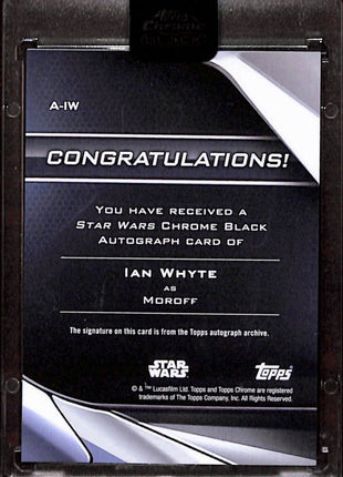 Star Wars Topps Chrome Black Ian White as Moroff Yellow Refractor Auto /75 #A-IW