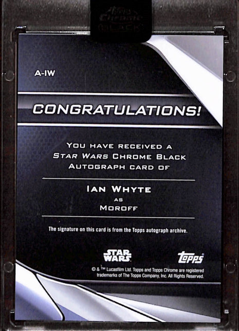 Star Wars Topps Chrome Black Ian White as Moroff Yellow Refractor Auto /75 #A-IW