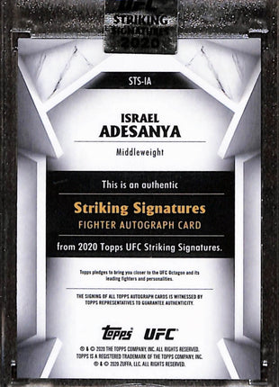 2020 Topps UFC Striking Signatures - Israel Adesanya #STS-IA /517 Auto