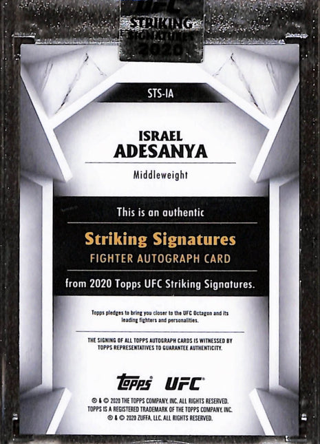 2020 Topps UFC Striking Signatures - Israel Adesanya #STS-IA /517 Auto