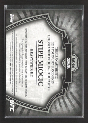 2012 Topps UFC Bloodlines Fighter Auto Relics Stipe Miocic #FAR-SM /279