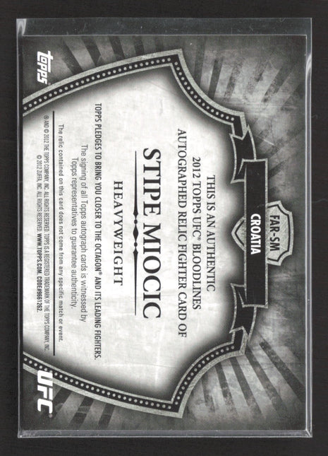 2012 Topps UFC Bloodlines Fighter Auto Relics Stipe Miocic #FAR-SM /279
