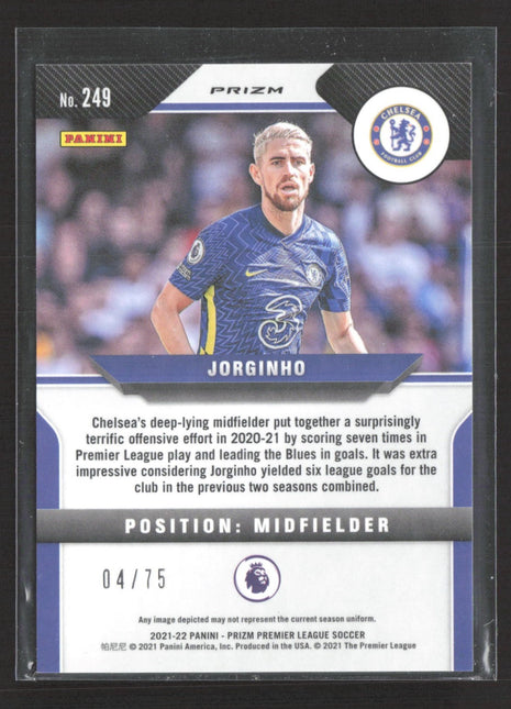 2021-22 Panini Prizm Premier League - Jorginho #249 Blue Ice Prizm /75