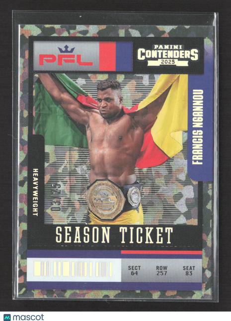 2025 Panini Contenders PFL Francis Ngannou Season Ticket Cracked Ice /25 #19