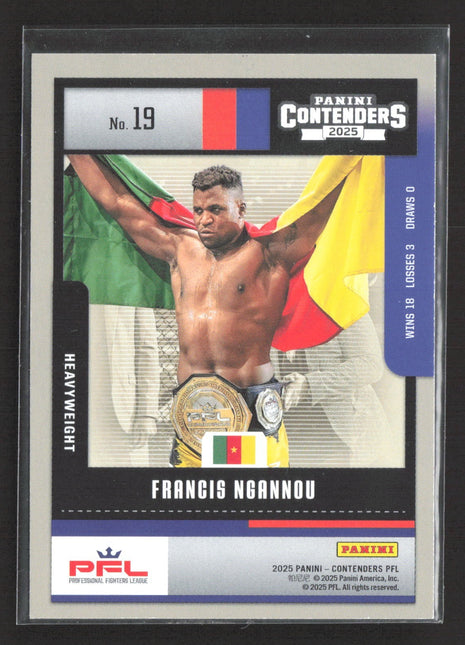 2025 Panini Contenders PFL Francis Ngannou Season Ticket Cracked Ice /25 #19