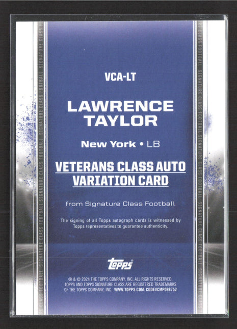 2024 Topps Signature Class - Lawrence Taylor Auto Orange /50 #VCA-LT