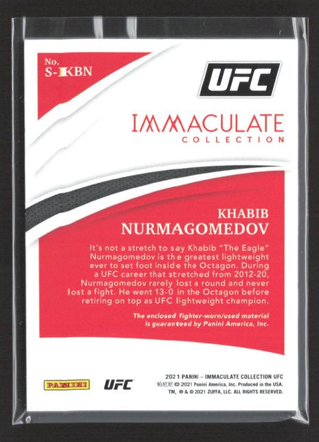 2021 Panini Immaculate UFC Khabib Nurmagomedov Swatches /99 #S-KBN