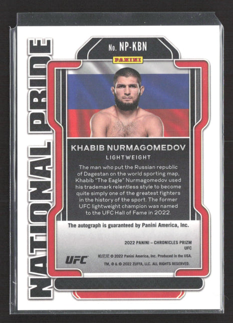 2022 Panini Prizm UFC Khabib Nurmagomedov National Pride Auto #NP-KBN