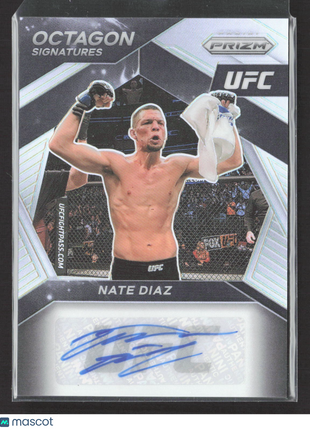 2022 Panini Prizm UFC Nate Diaz Octagon Signatures Silver Auto #OS-NDZ
