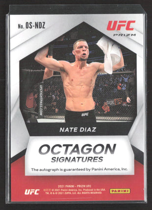 2022 Panini Prizm UFC Nate Diaz Octagon Signatures Silver Auto #OS-NDZ