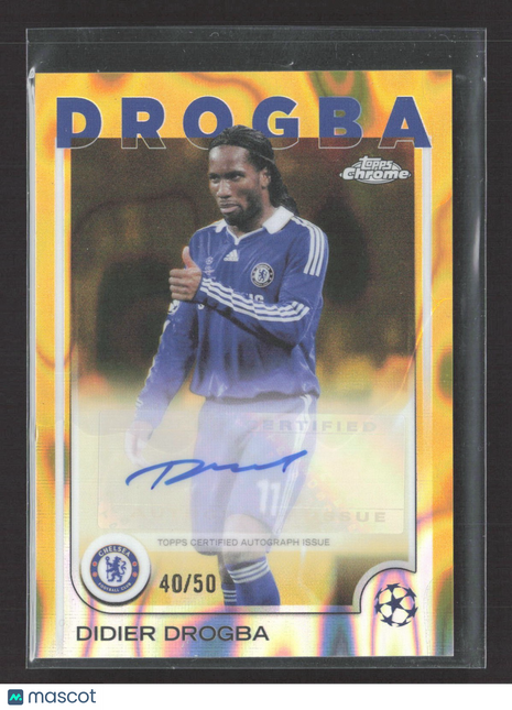 2024-25 Topps Chrome Auto Didier Drogba #CA-DD Gold Wave Refractor /50