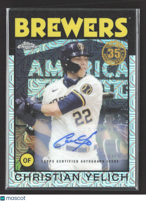 2021 Topps Silver Pack 1986 Chrome Christian Yelich #86BC-17 Auto /10