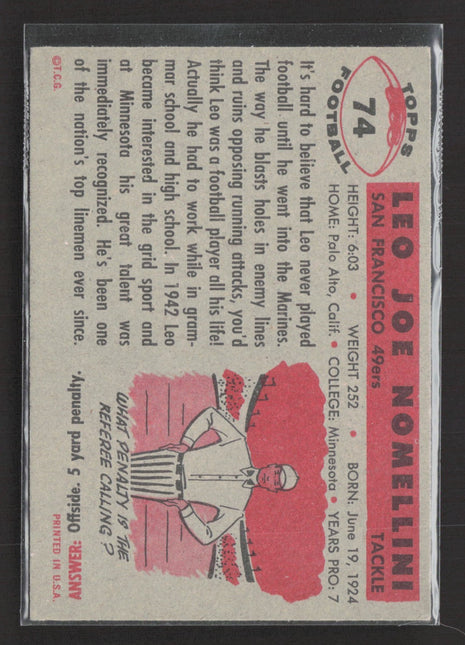 1956 Topps - Leo Nomellini #74