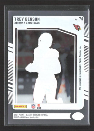 2024 Panini Clearly Donruss - Rated Rookie Trey Benson #74 Auto