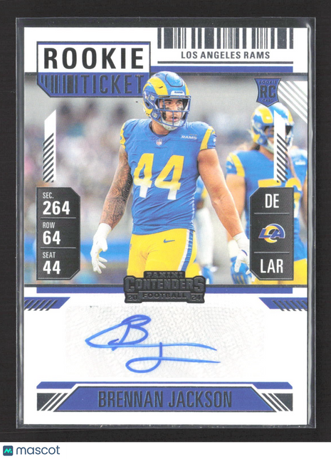 2024 Panini Contenders Rookie Ticket Brennan Jackson #292 Rc Auto