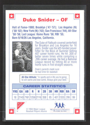 1994 Nabisco All Star Legends Duke Snider Auto