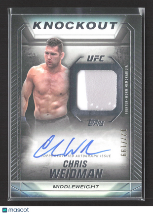 2024 Topps UFC Knockout Chris Weidman Relic Auto /199 #KAR-CWN