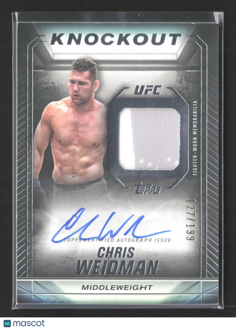 2024 Topps UFC Knockout Chris Weidman Relic Auto /199 #KAR-CWN