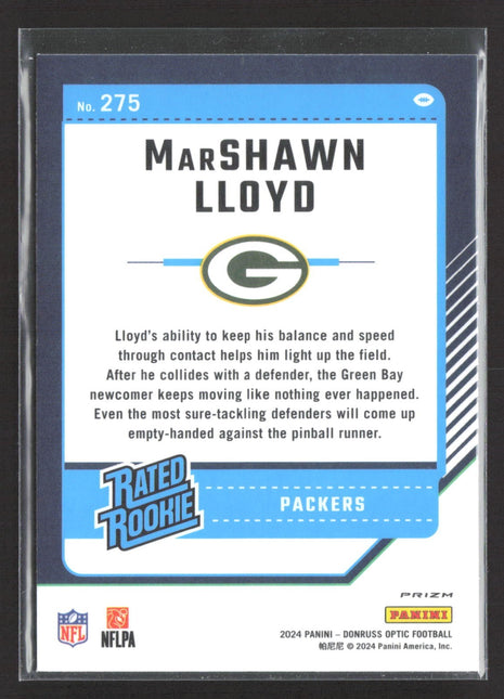 2024 Panini Optic Marshawn Lloyd Rated Rookie Red Stars Prizm #275