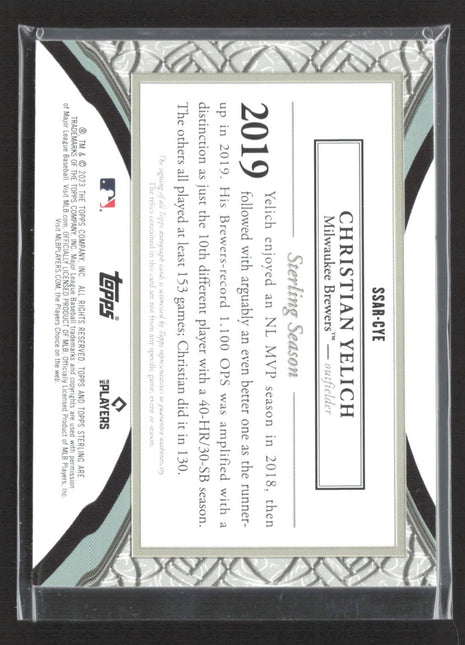 2023 Topps terling Seasons Auto Relics Christian Yelich #SSAR-CYE /25