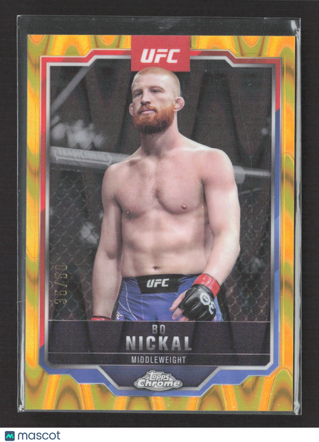 2025 Topps Chrome UFC - Bo Nickal #76 Gold Lava Refractor /50